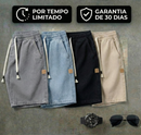 [Leve 4 Pague Só 2!] Bermuda Jeans Knox Masculina em Sarja de Algodão e Poliéster com Cós Elástico + BRINDES