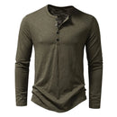 Camiseta Masculina Manga Longa Gola Henley Itajaí