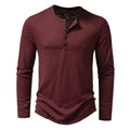 Camiseta Masculina Manga Longa Gola Henley Itajaí
