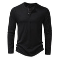 Camiseta Masculina Manga Longa Gola Henley Itajaí